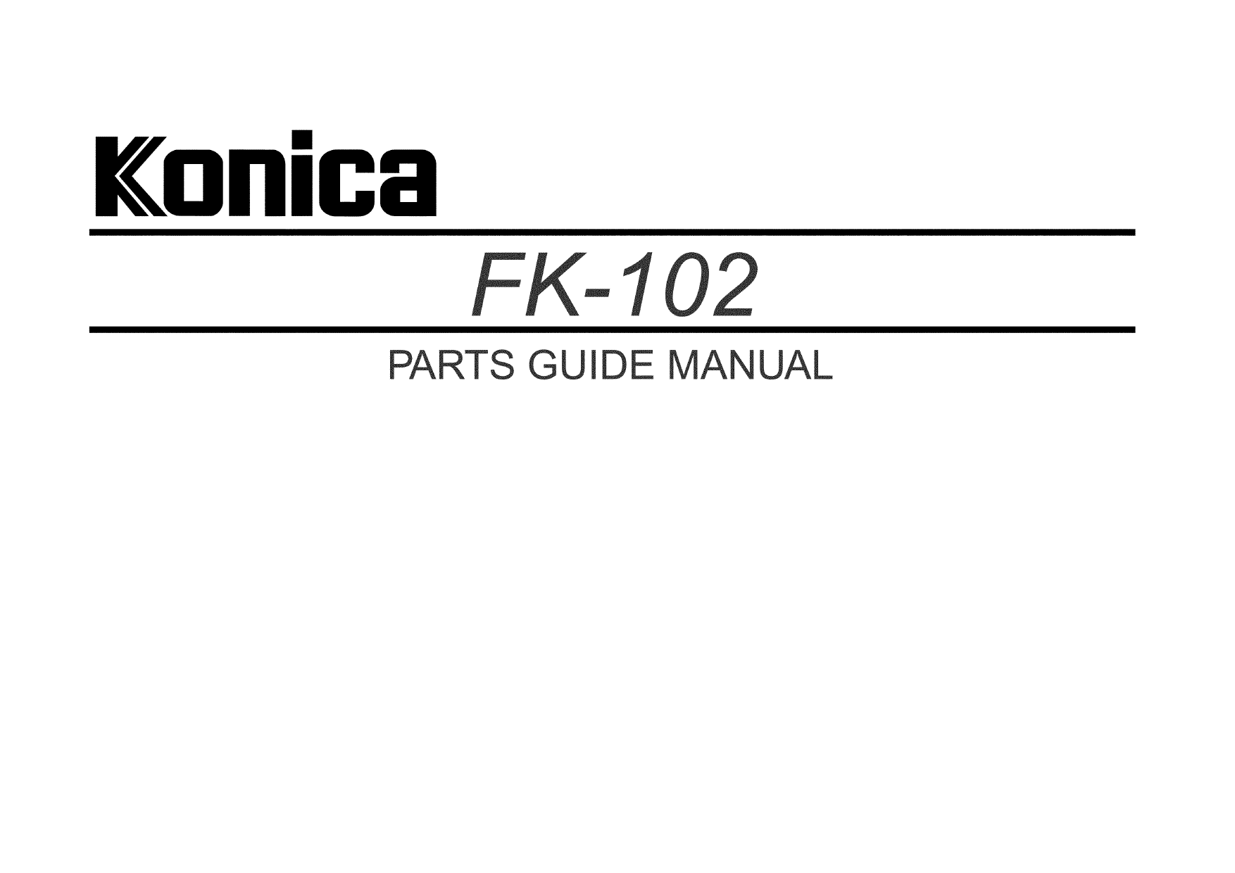 Konica-Minolta Options FK-102 Parts Manual-1